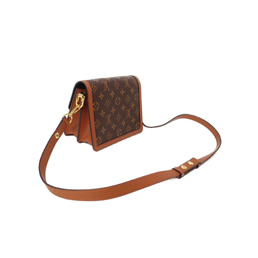Louis Vuitton Leather Shoulder Reverse Bag Brown Monogram Dauphine